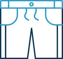 Shorts Line Blue Two Color Icon vector