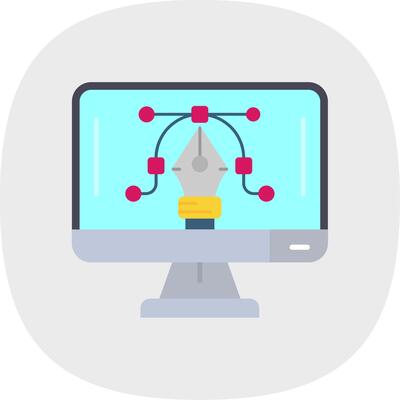 Graphic editor Flat Curve Icon