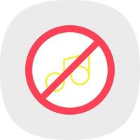 No music Flat Curve Icon vector