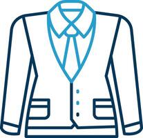 Waistcoat Line Blue Two Color Icon vector