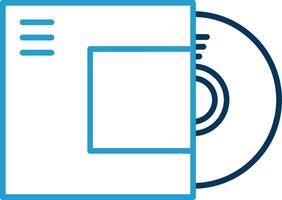 Disc Line Blue Two Color Icon vector