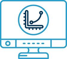 Graph Line Blue Two Color Icon vector