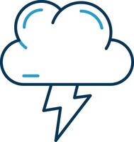Lightning Line Blue Two Color Icon vector