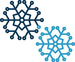 Snowflakes Line Blue Two Color Icon vector