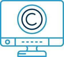 Copyright Line Blue Two Color Icon vector