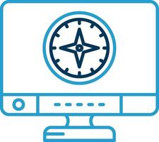 Compass Line Blue Two Color Icon vector