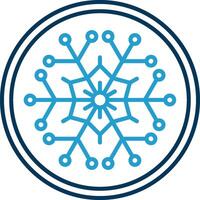 Winter Line Blue Two Color Icon vector