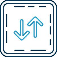 Swap Line Blue Two Color Icon vector