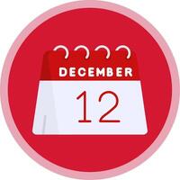 12th of December Flat Multi Circle Icon vector