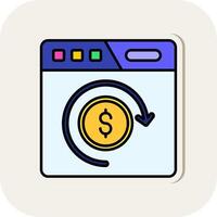 Return of investment Line Filled White Shadow Icon vector