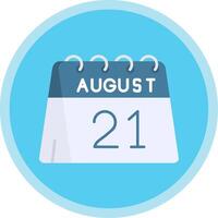 21st of August Flat Multi Circle Icon vector