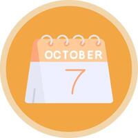 7th of October Flat Multi Circle Icon vector