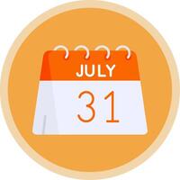 31st of July Flat Multi Circle Icon vector