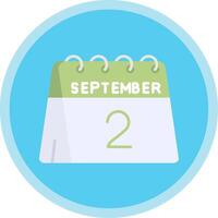 2nd of September Flat Multi Circle Icon vector