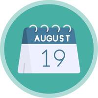 19th of August Flat Multi Circle Icon vector