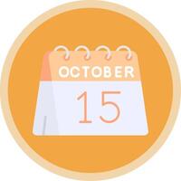 15th of October Flat Multi Circle Icon vector