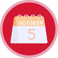 5th of October Flat Multi Circle Icon vector