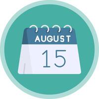 15th of August Flat Multi Circle Icon vector