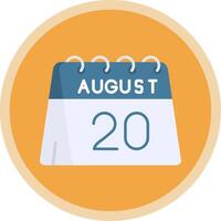 20th of August Flat Multi Circle Icon vector