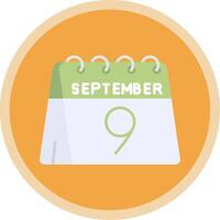 9th of September Flat Multi Circle Icon vector