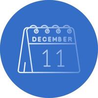 11th of December Gradient Line Circle Icon vector