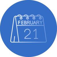 21 de febrero degradado línea circulo icono vector