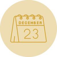 23rd of December Line Yellow Circle Icon vector