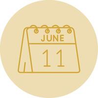 11th of June Line Yellow Circle Icon vector