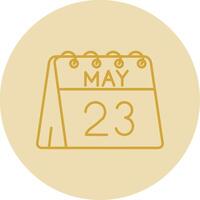 23rd of May Line Yellow Circle Icon vector