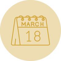 18th of March Line Yellow Circle Icon vector