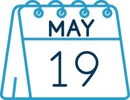 19th of May Line Blue Two Color Icon vector