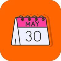 30 de mayo lleno naranja antecedentes icono vector