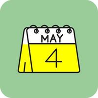 4th of May Filled Yellow Icon vector