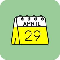 29 de abril lleno amarillo icono vector