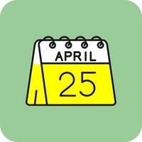 25th of April Filled Yellow Icon vector