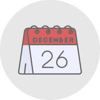 26th of December Line Filled Light Circle Icon vector