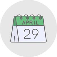 29th of April Line Filled Light Circle Icon vector