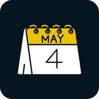 4th of May Glyph Two Color Icon vector