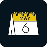 6th of May Glyph Two Color Icon vector