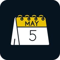 5th of May Glyph Two Color Icon vector