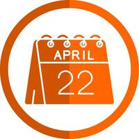 22nd of April Glyph Orange Circle Icon vector