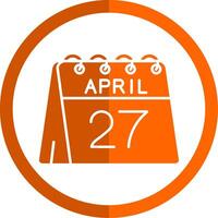 27 de abril glifo naranja circulo icono vector