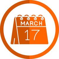 17th of March Glyph Orange Circle Icon vector