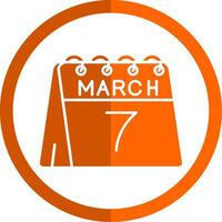 7th of March Glyph Orange Circle Icon vector