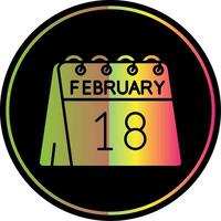 18th of February Glyph Due Color Icon vector