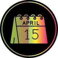 15th of April Glyph Due Color Icon vector