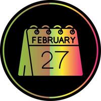 27th of February Glyph Due Color Icon vector