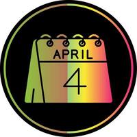4to de abril glifo debido color icono vector