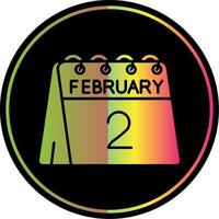 2nd of February Glyph Due Color Icon vector