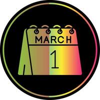 1st of March Glyph Due Color Icon vector